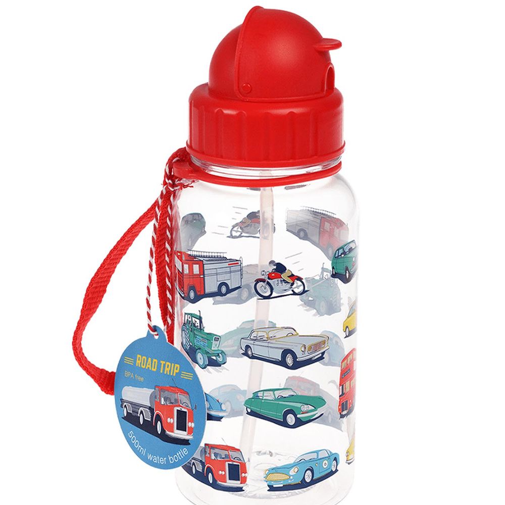 英國 Rex London - 兒童Tritan™吸管水瓶-復古車車(500ML)