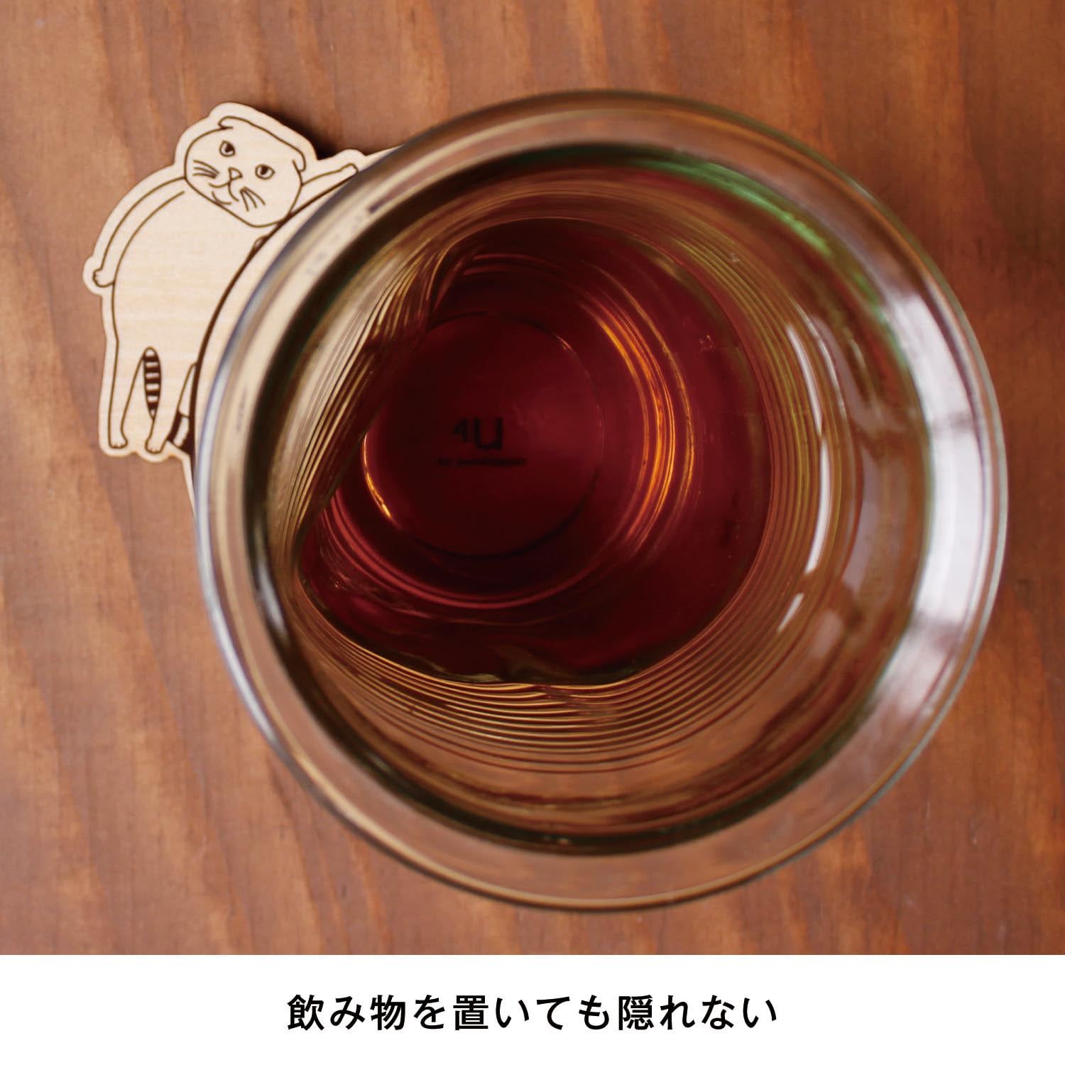日本千趣會 - 日本製 貓咪療癒木杯墊-短毛波斯貓 (10×9.5×0.6cm)