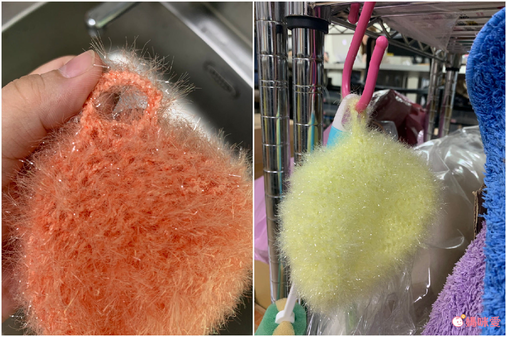 韓國製 - (五入禮盒組)手工編織洗碗刷/洗滌刷-森林黃綠