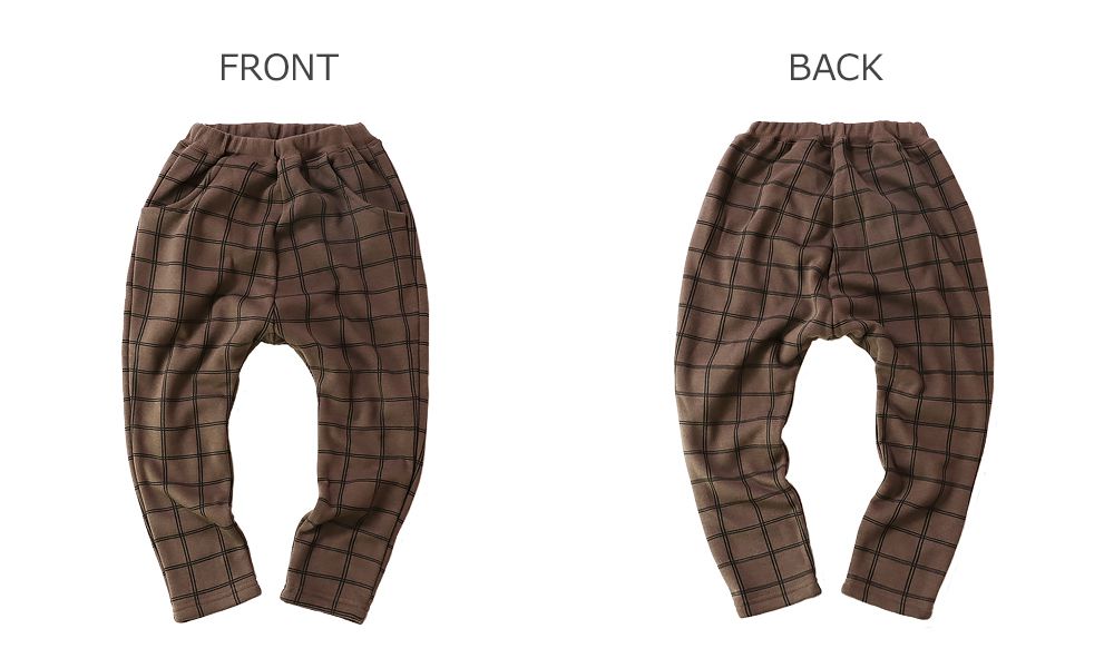 日本 devirock - RICH WARM 刷毛保暖哈倫寬鬆長褲-格紋-綠