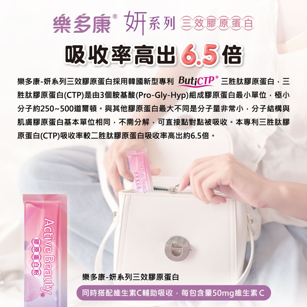 樂多康-妍系列三效膠原蛋白(三胜肽)-單盒-2gx30入x兩盒