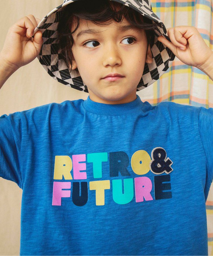 日本 BREEZE - 彩色標語短袖上衣-寶石藍