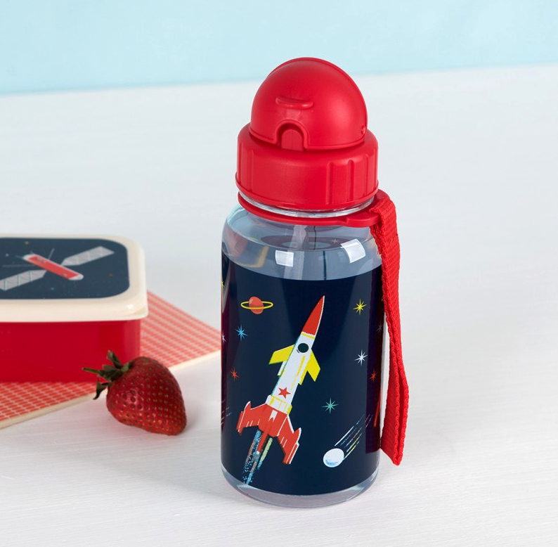 英國 Rex London - 兒童吸管水瓶-太空梭(500ML)