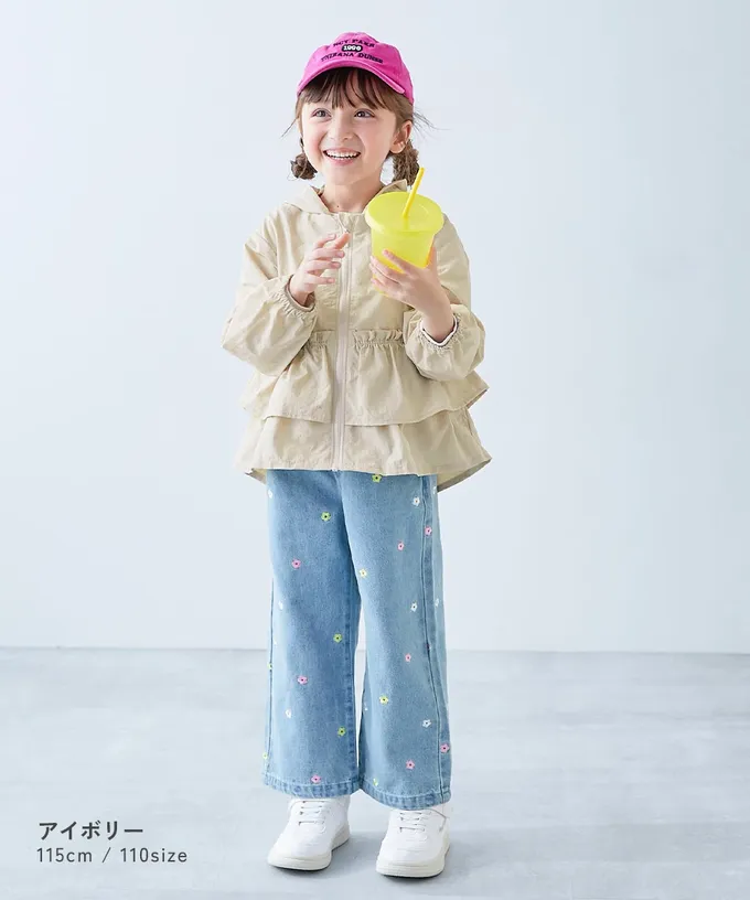 日本 devirock - 防潑水 層次荷葉輕量風衣外套(帽可拆)-象牙白