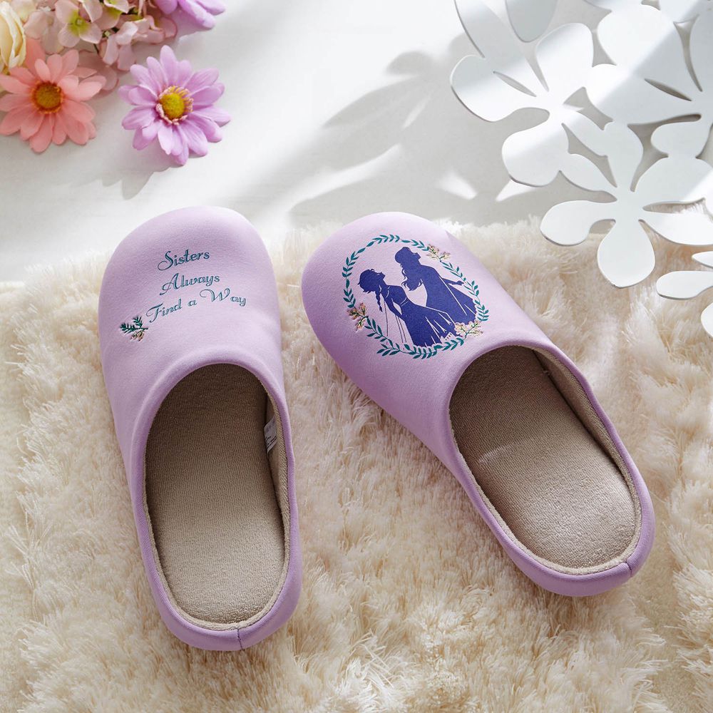 日本千趣會 - 迪士尼室內拖鞋(低反發)-冰雪奇緣-紫
