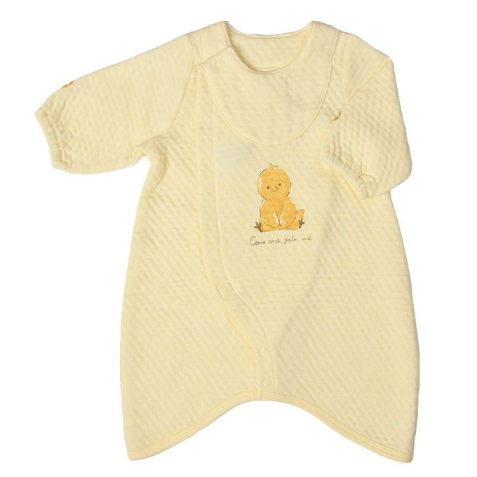 akachan honpo - 長袖舒適連身衣-黃色 (50~60cm)