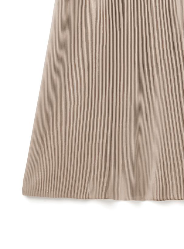 日本 GRL - 短袖上衣x楊柳細摺吊帶裙2件組-淺可可 (F)