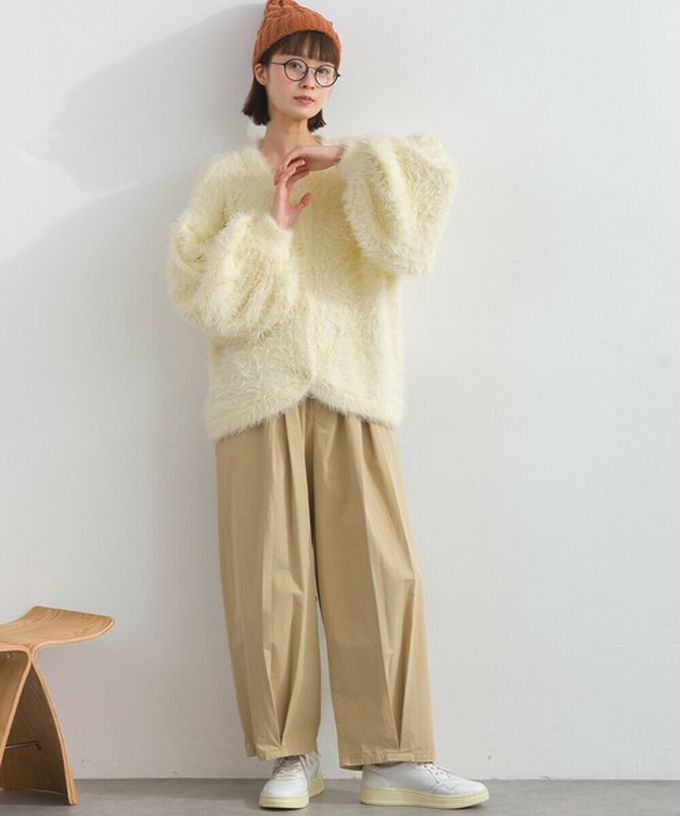 日本 Lupilien - 柔和蓬鬆毛海繭型針織開襟衫/外套-薄荷綠