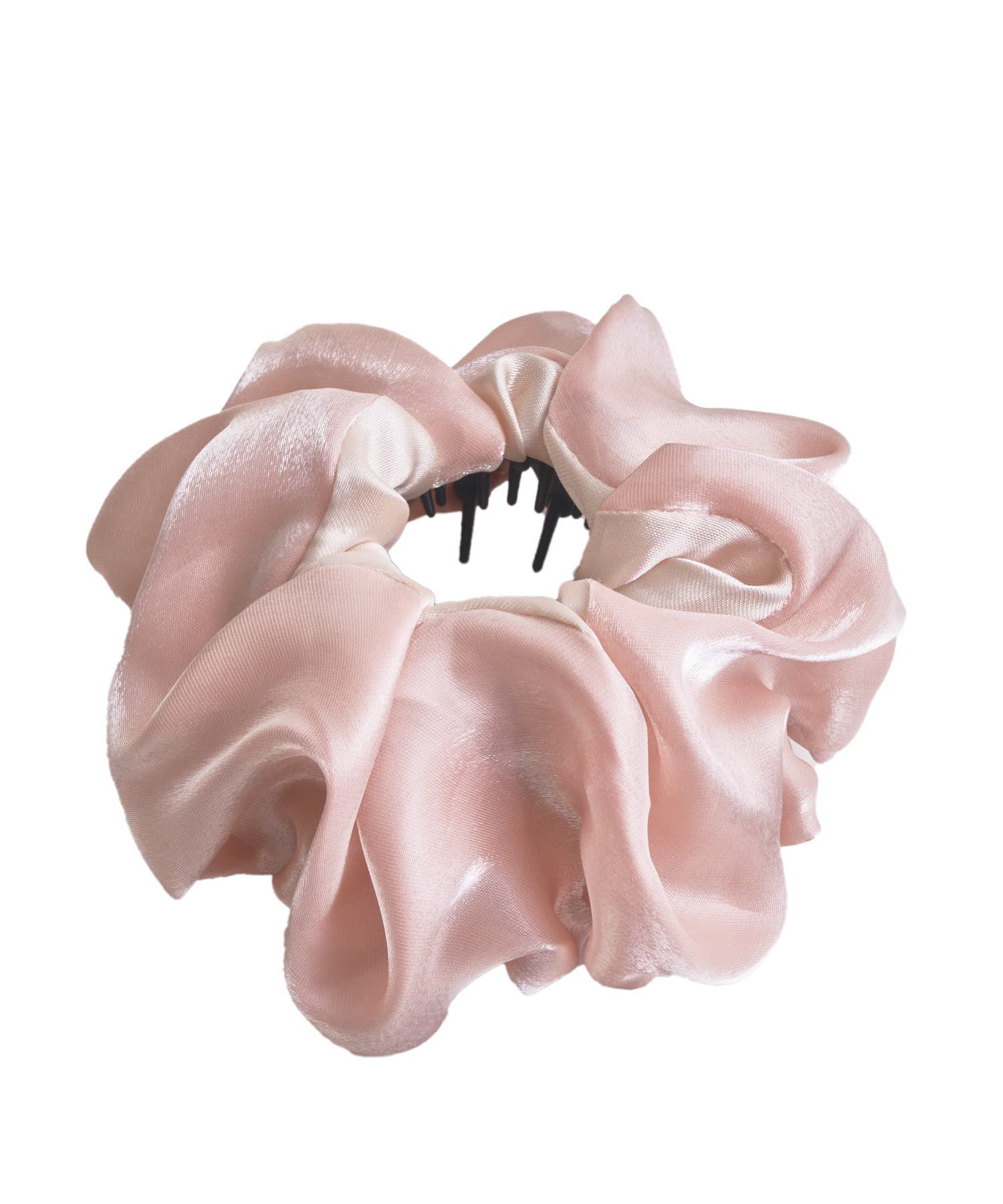 日本 Lattice - [日雜推薦] 不用綁！優雅光澤大腸圈髮環-波浪壓紋-時尚黑