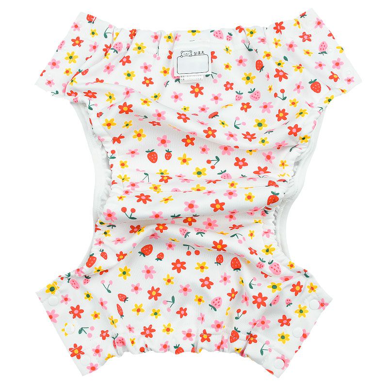 akachan honpo - 1歲起可使用的褲子式布尿布-兩側開口 水果-粉紅色 (80～95cm)