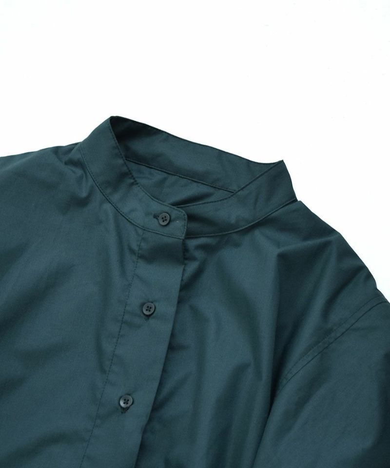 日本 zootie - 2WAY光澤感層次長袖襯衫-寶石綠