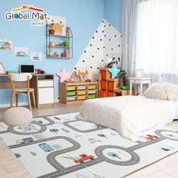 Global mat - 國民地墊 XPE 2CM 加厚雙面摺疊地墊 - 軌道樂園 D5-(雙面花色，共一片地墊)