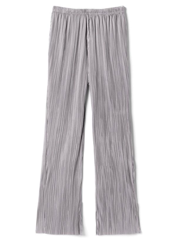 日本 GRL - 修長壓褶百搭彈性鬆緊寬褲-絢麗紫