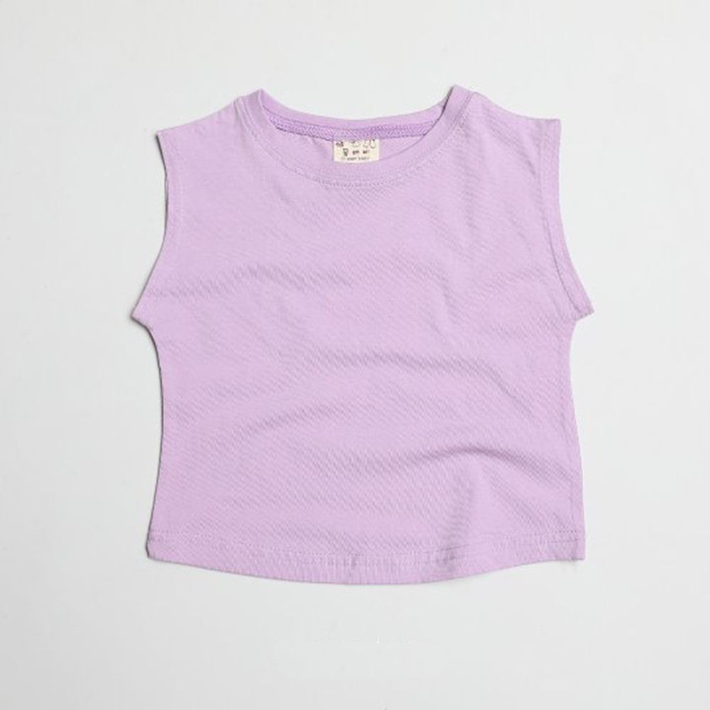 韓國 Dream Baby - 水洗加工布純棉無袖T-紫