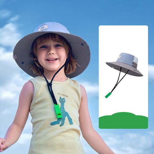 可調節兒童大帽簷防曬遮陽帽-純淨藍