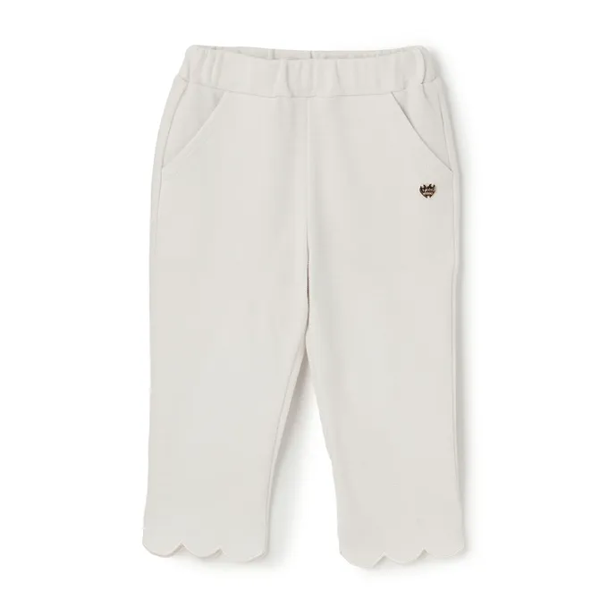 日本 Lycee mine - 下擺可愛貝殼彈力七分褲-水藍