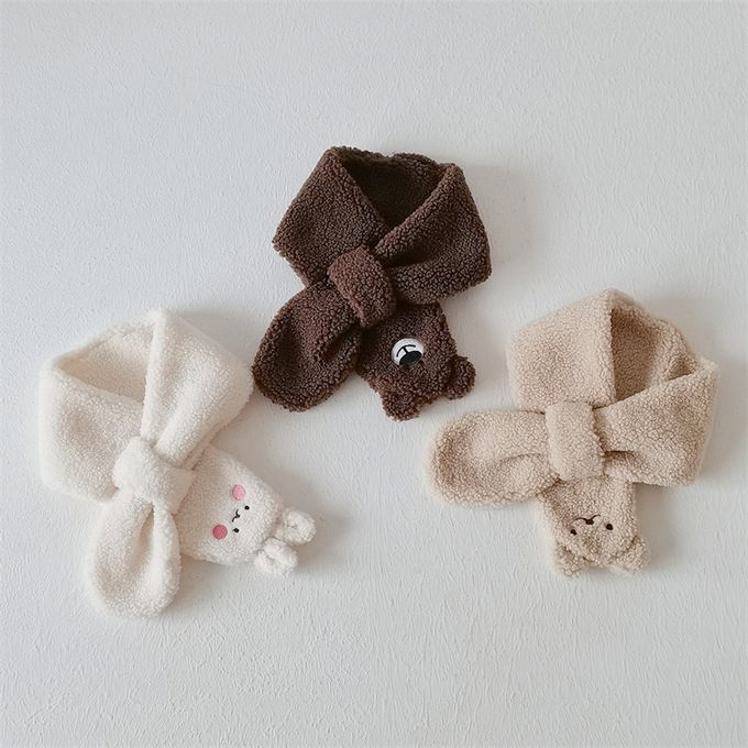 Love, Charlotte - 腮紅小白兔子泰迪絨保暖圍巾 (79cm 長 x 10.5 cm 寬 (建議年齡:3+))