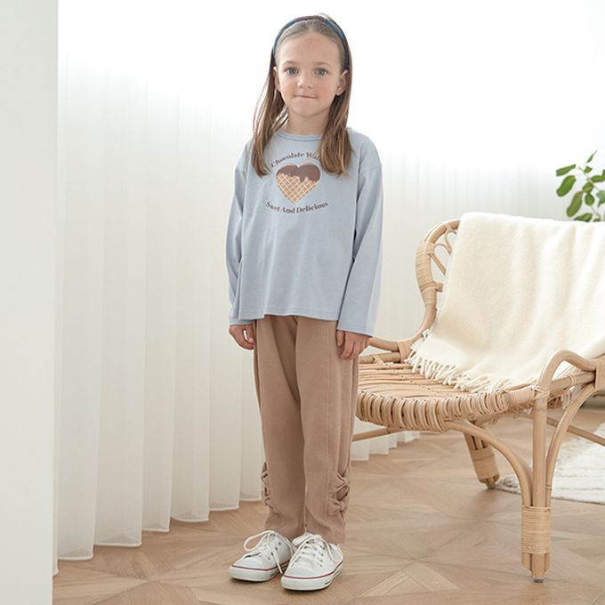 日本 Lycee mine - 純棉不易皺女孩印花長袖上衣-小熊-薄荷綠