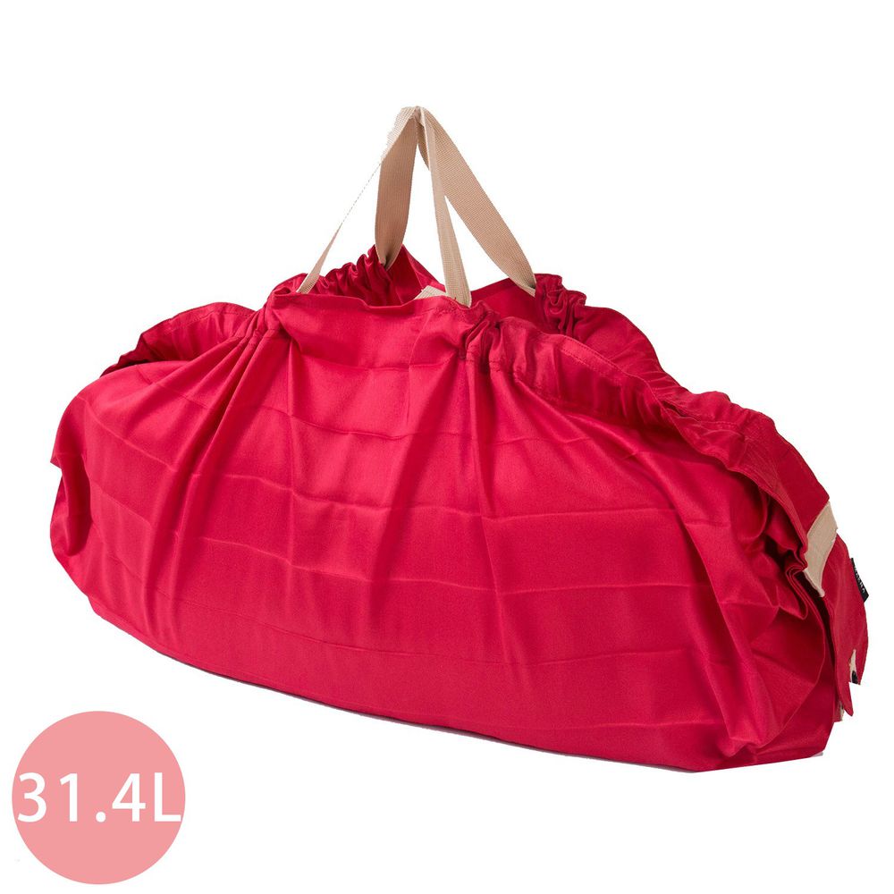 日本 MARNA - Shupatto 秒收摺疊購物袋(可掛購物籃)-熱情紅 (L(50x38cm))-耐重15kg / 31.4L